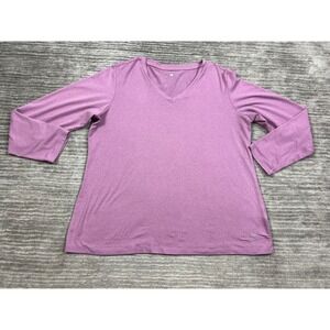 Stretch the Rules Top Womens XL Purple Long Sleeve V-Neck Polyester Blend‎